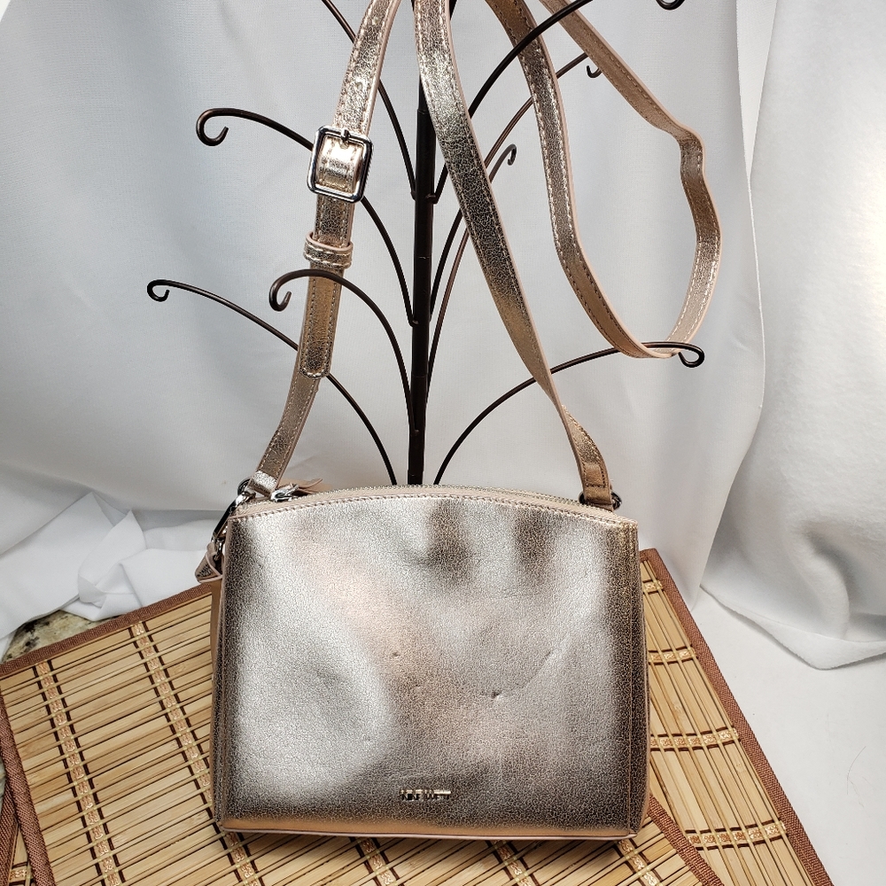 Nine West Metallic Rose Good Crossbody - Like New